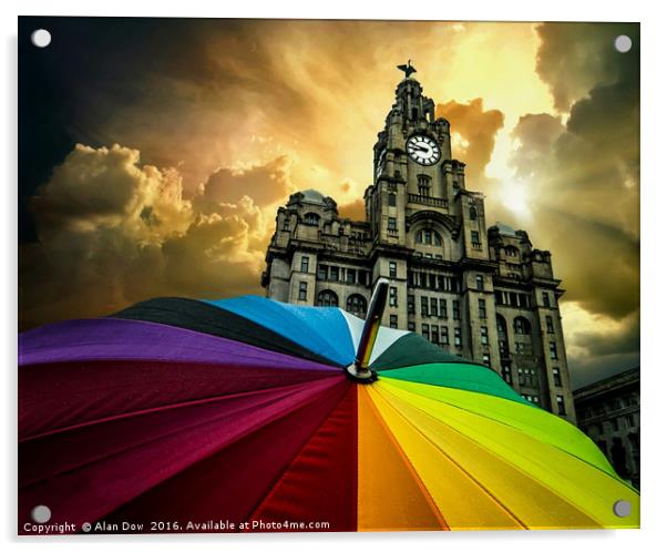 Stormy Liverpool Acrylic by Alan Dow