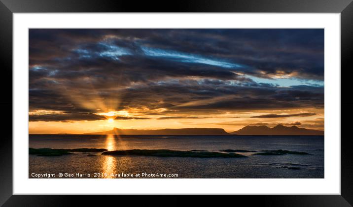 Sunset over Muck Framed Mounted Print by Geo Harris