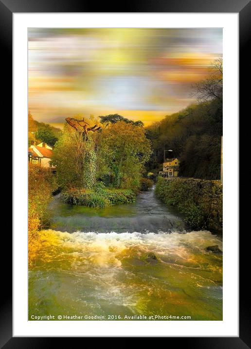 Ever Flowing River Yeo. Framed Mounted Print by Heather Goodwin