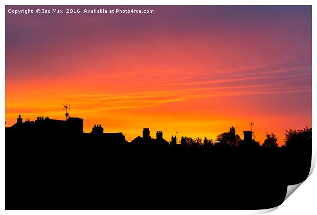 Red Sky In The Morning! Silhouette Warning! Print by The Tog