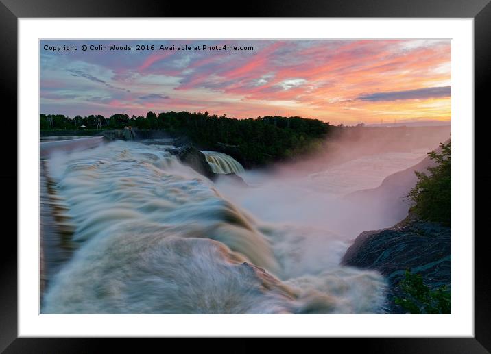 Chute de la Chaudiere at Sunset Framed Mounted Print by Colin Woods
