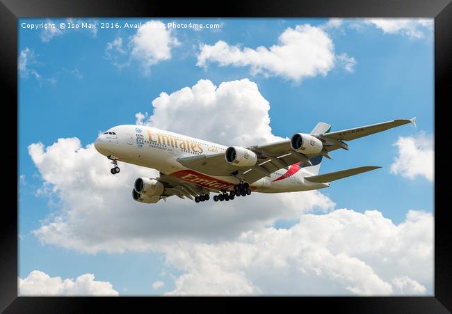 Emirates A380 Airbus Framed Print by The Tog