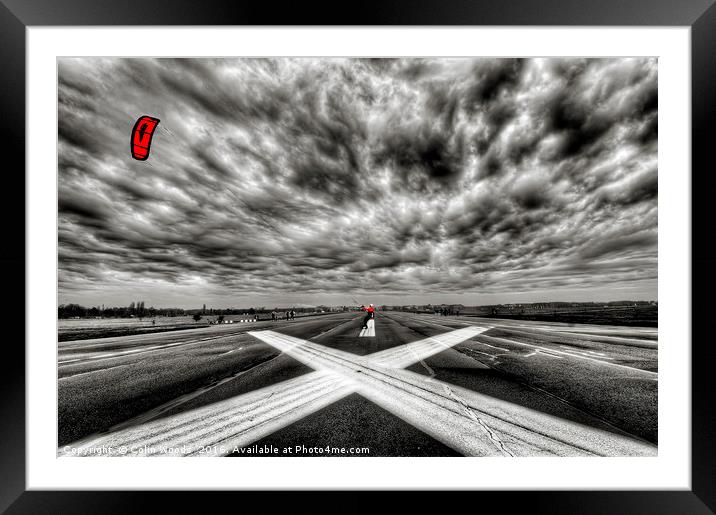 Kite surfing at Tempelhof Framed Mounted Print by Colin Woods
