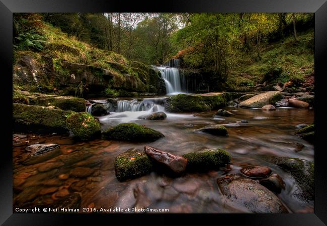 Blaen y Glyn Waterfall, Brecon Beacons  Framed Print by Neil Holman