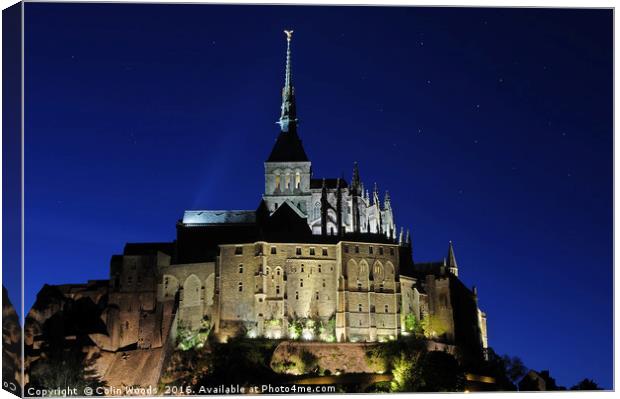 Mont St Michel at Night Canvas Print by Colin Woods