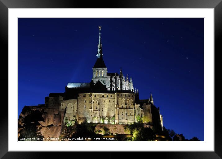 Mont St Michel at Night Framed Mounted Print by Colin Woods