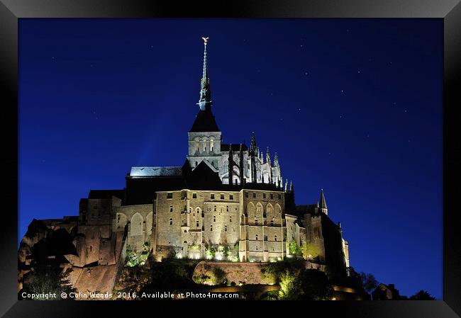 Mont St Michel at Night Framed Print by Colin Woods