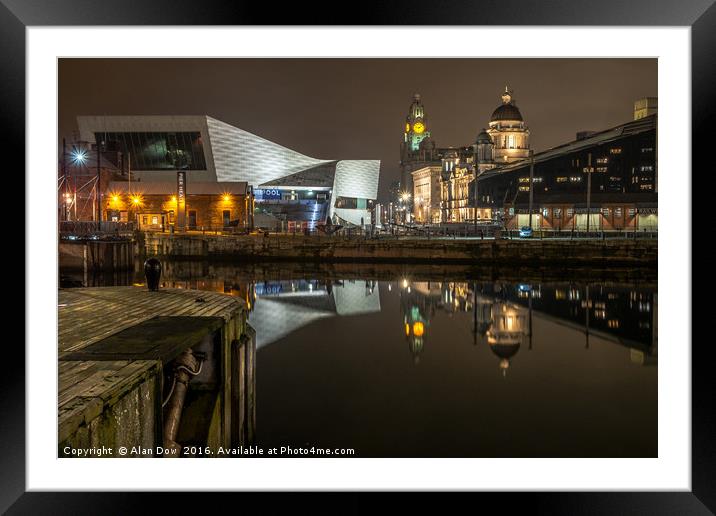 Liverpool Pier Head Framed Mounted Print by Alan Dow