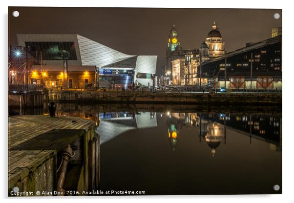 Liverpool Pier Head Acrylic by Alan Dow