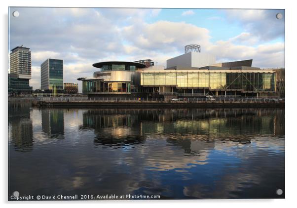 The Lowry Centre Reflection  Acrylic by David Chennell