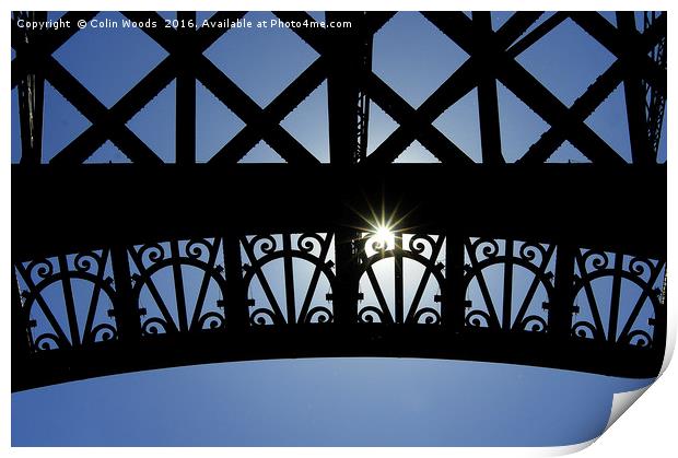Sunstar and the Eiffel Tower Print by Colin Woods