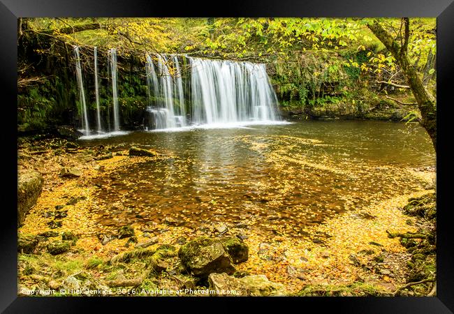 Upper Ddwli Waterfall  Autumn in the Vale of Neath Framed Print by Nick Jenkins