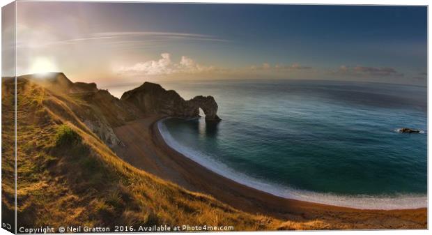 Sunrise over Durdle Door Canvas Print by Nymm Gratton