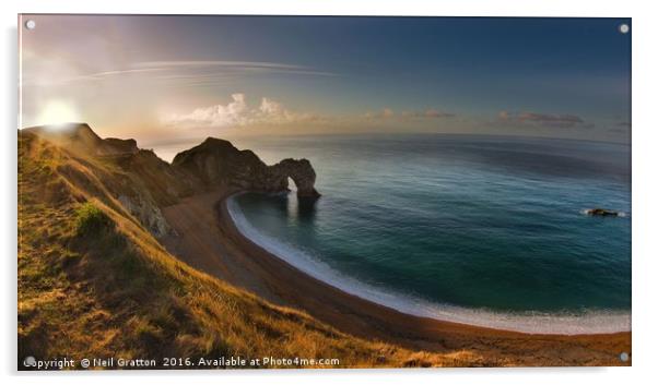 Sunrise over Durdle Door Acrylic by Nymm Gratton