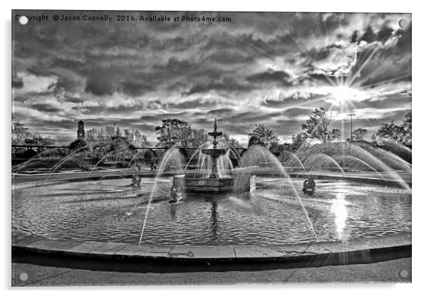 Stanley Park Fountains Acrylic by Jason Connolly