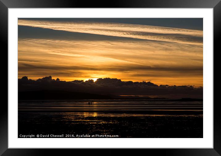 Moody North Wales Coast Sunset Framed Mounted Print by David Chennell