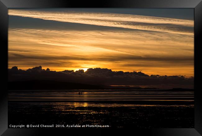 Moody North Wales Coast Sunset Framed Print by David Chennell