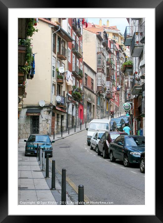 Small street in Santander Framed Mounted Print by Igor Krylov