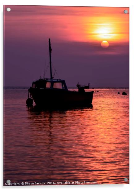 Fishing boat sunrise  Acrylic by Shaun Jacobs