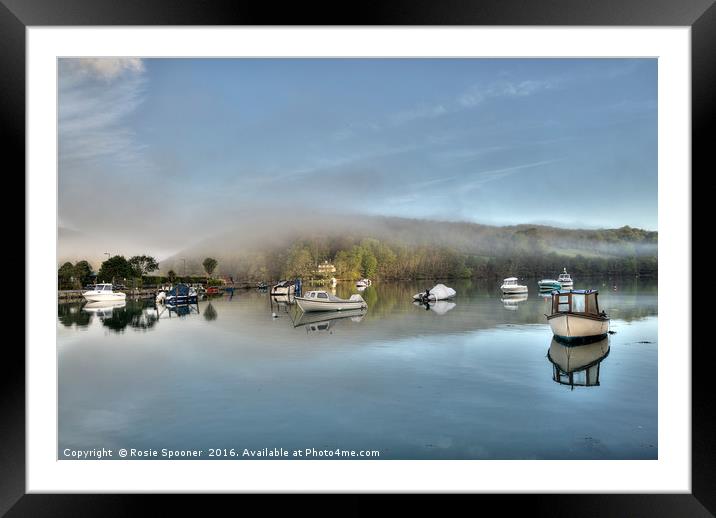 Misty reflections in the River Looe  Framed Mounted Print by Rosie Spooner