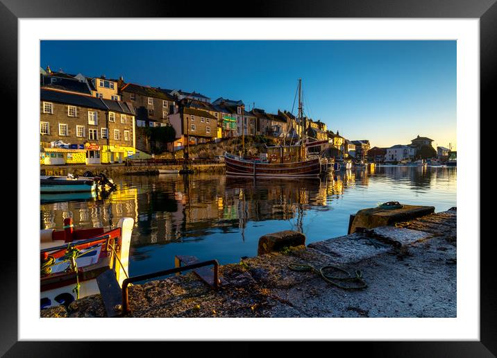 Seascan, Mevagissey Cornwall Framed Mounted Print by Michael Brookes