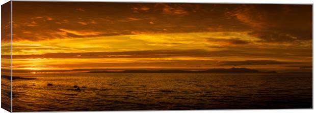 Arran Sunset Panorama Canvas Print by Gareth Burge Photography