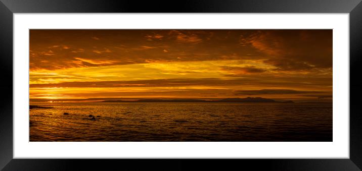 Arran Sunset Panorama Framed Mounted Print by Gareth Burge Photography