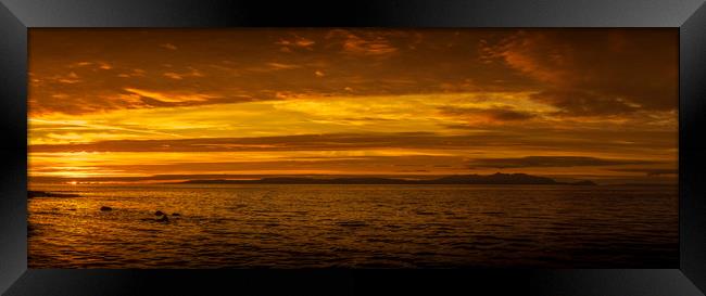 Arran Sunset Panorama Framed Print by Gareth Burge Photography