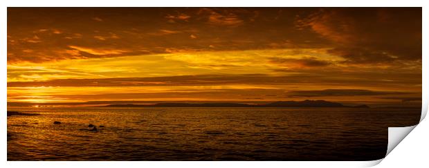 Arran Sunset Panorama Print by Gareth Burge Photography
