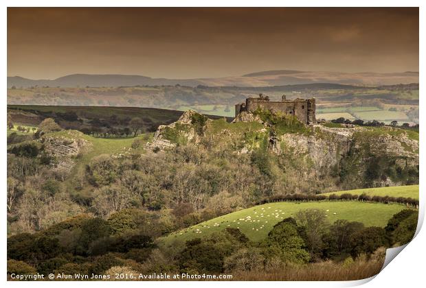 Carreg Cennen Castle Print by Alun Wyn Jones