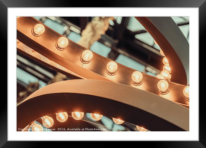 Powered On Light Bulbs On Ceiling Framed Mounted Print by Radu Bercan