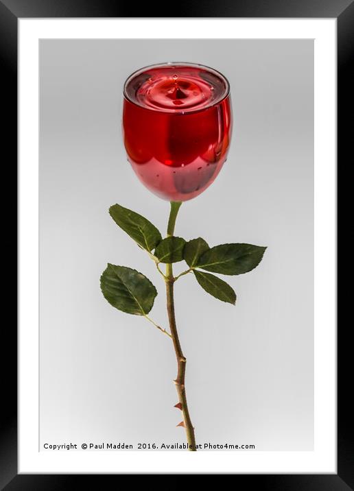 A glass of rose Framed Mounted Print by Paul Madden