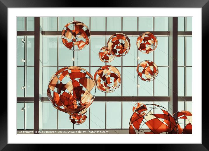 Colored Glass Balloons On Ceiling Framed Mounted Print by Radu Bercan