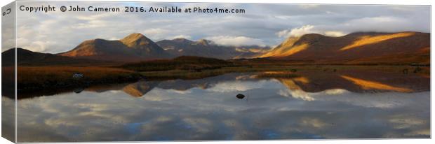 Morning light on the Black Mount on Rannoch Moor. Canvas Print by John Cameron