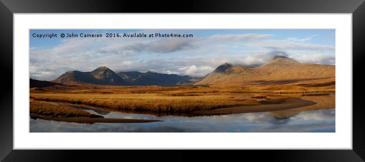 Lochan Na Stainge and the Black Mount. Framed Mounted Print by John Cameron
