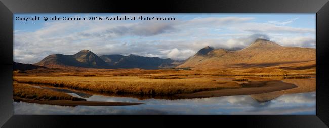 Lochan Na Stainge and the Black Mount. Framed Print by John Cameron