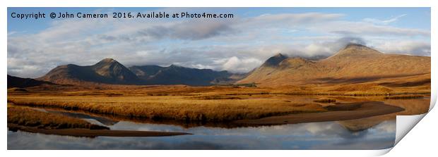 Lochan Na Stainge and the Black Mount. Print by John Cameron