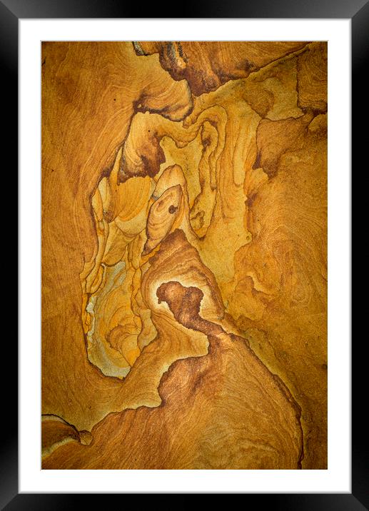 Golden rock patterns Framed Mounted Print by Andrew Kearton