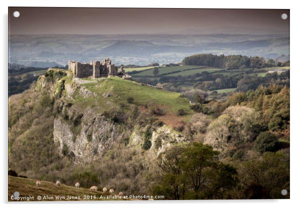 Carreg Cennen Castle  Acrylic by Alun Wyn Jones
