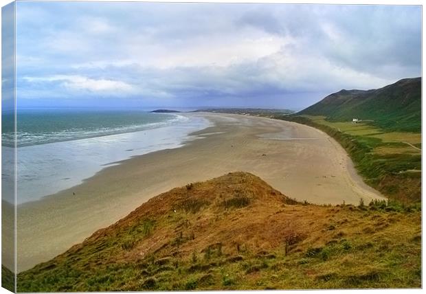 Rhossili Beach,South Wales.1 Canvas Print by Kleve 