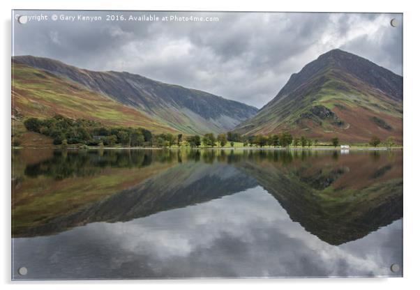 Moody Sky Over Lake Buttermere Acrylic by Gary Kenyon