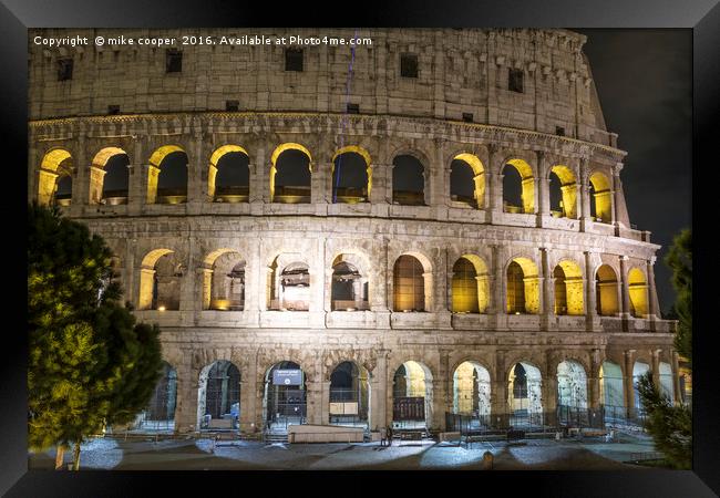 night fall at the Coliseum Framed Print by mike cooper