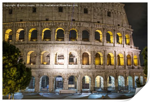 night fall at the Coliseum Print by mike cooper