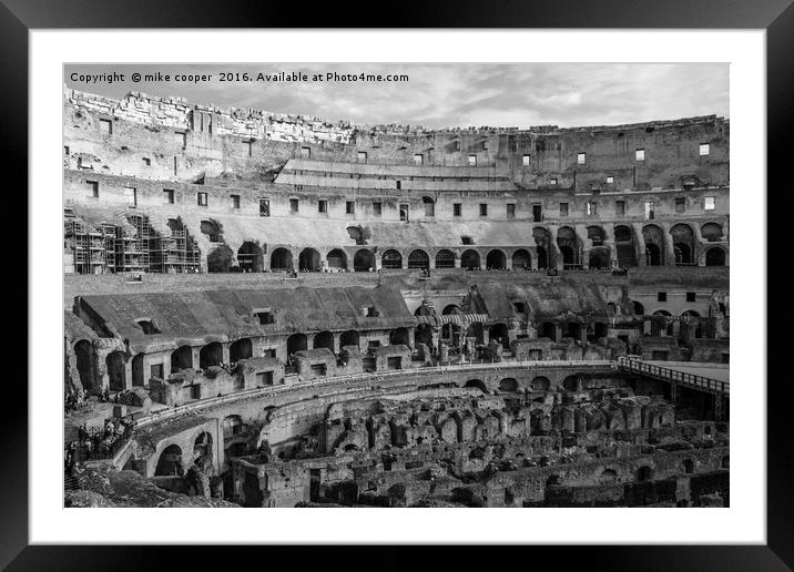 inside the Coliseum Framed Mounted Print by mike cooper