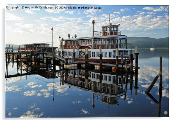 Paddle cruiser on old jetty at Knysna Acrylic by Angus McComiskey