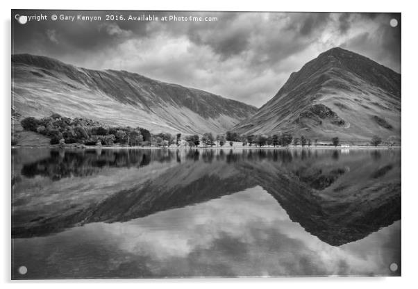 Moody Sky Over Lake Buttermere Acrylic by Gary Kenyon