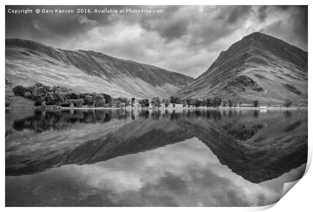 Moody Sky Over Lake Buttermere Print by Gary Kenyon