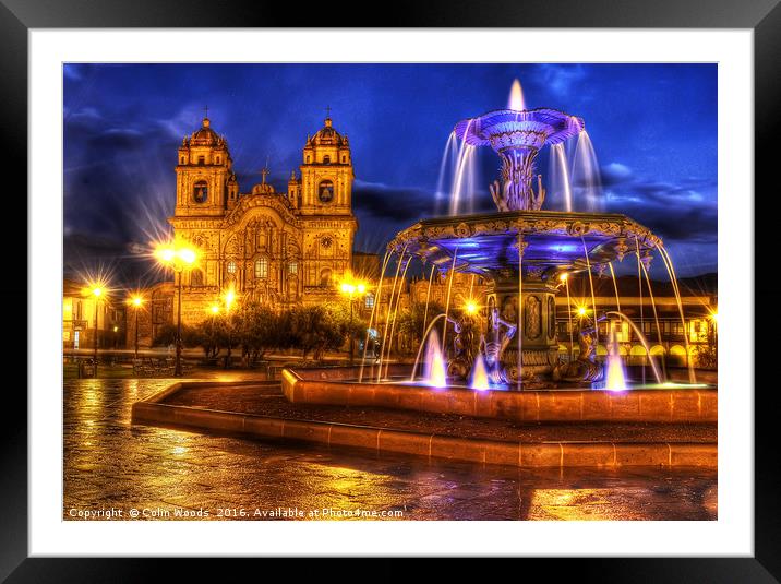 Plaza de Armas in Cusco Framed Mounted Print by Colin Woods