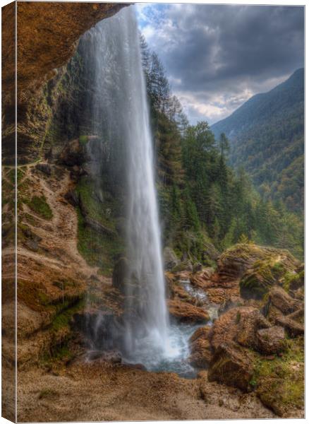 Pericnik waterfall in Slovenia Canvas Print by Sergey Golotvin
