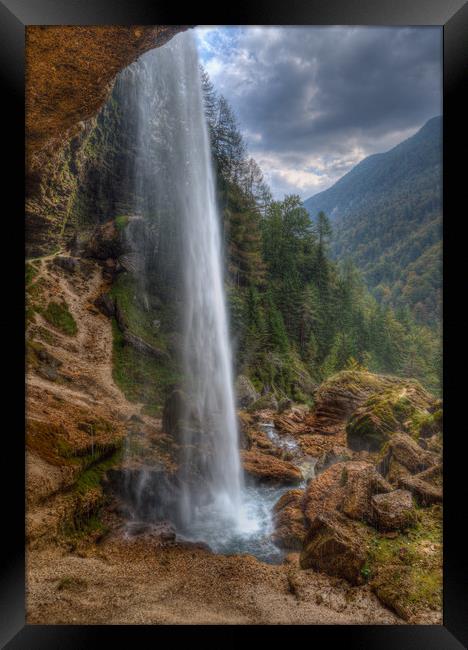 Pericnik waterfall in Slovenia Framed Print by Sergey Golotvin